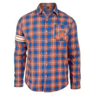 New York Knicks Plaid Flannel Mens Top Med